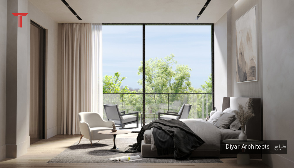 طراحی اتاق خواب در طراحی داخلی در طراحی ویلا مدرن