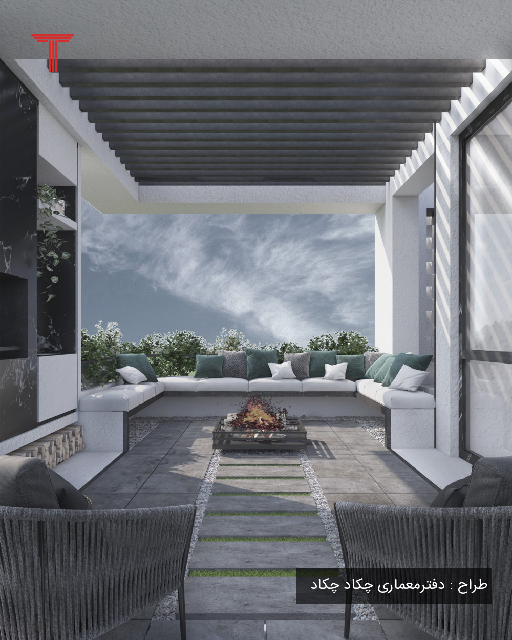 طراحی ویلا مدرن و طراحی محوطه شیک و زیبا