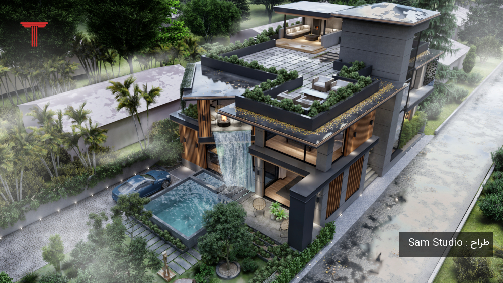 طراحی ویلا مدرن هیربد در نور