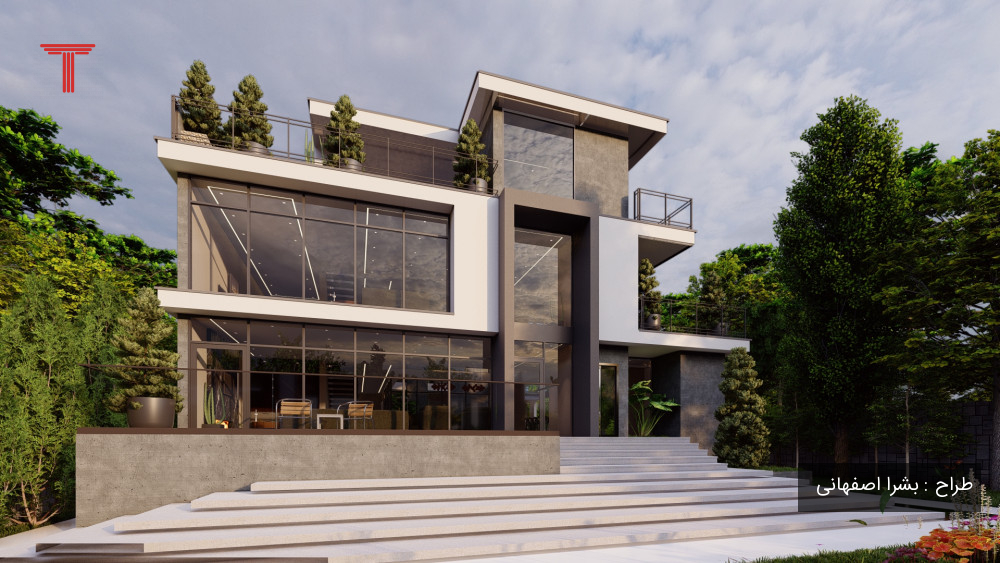 طراحی ویلا مدرن و شیک با ورودی مجزا