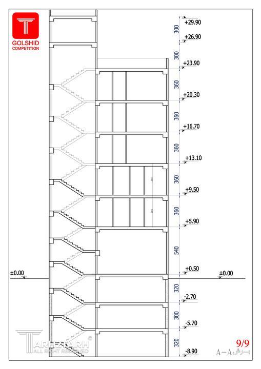برش A-A