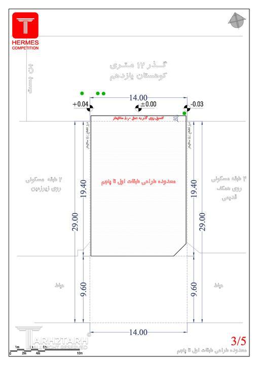 محدوده طراحی طبقات اول تا پنجم