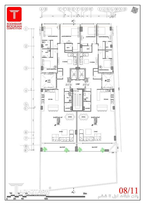پلان طبقات اول تا پنجم
