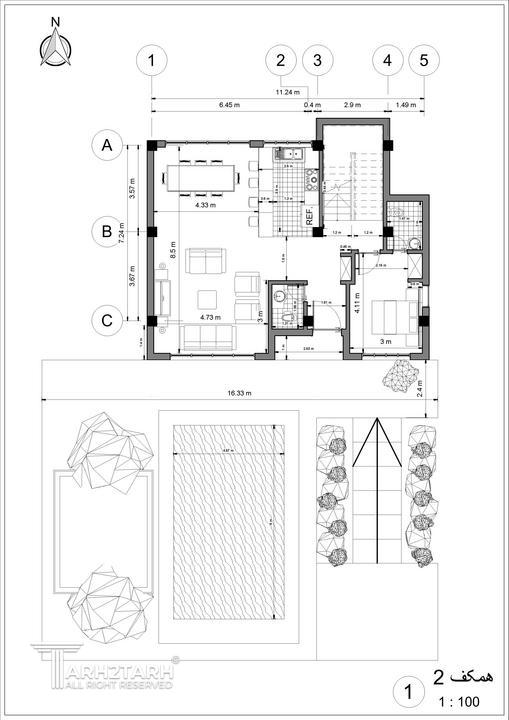 طراحی پلان،نما ون محوطه دوبلکس مسکونی