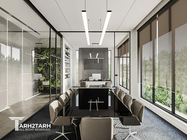 طراحی داخلی فضای اداری مجموعه ورزشی 