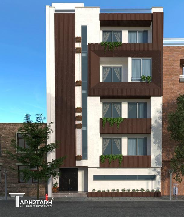 طراحي نما ساختمان مسكوني 5 طبقه