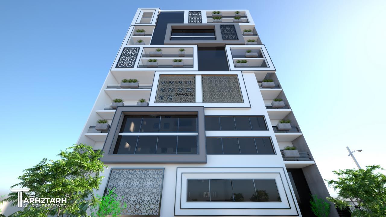 نمای جنوبی که نمای اصلی پروژه و رو به سمت پارک و فضای باز است. ویوی بی نظیر و ترکیب بندی آن با استفاده از تناسبات فیبوناچی انجام شده.