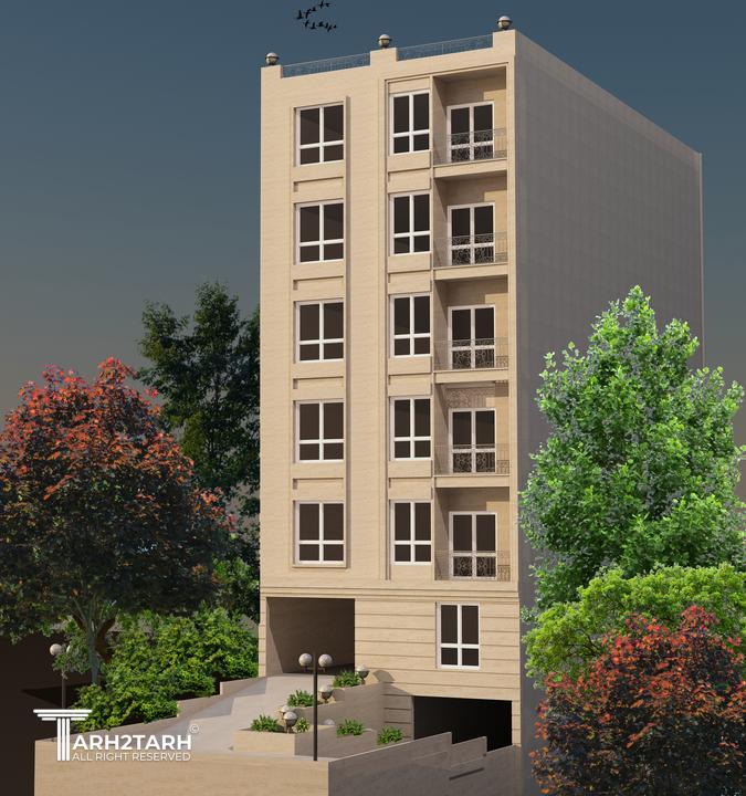 طراحی نما و پلان و پارکینگ پروژه مسکونی تهرانپارس 