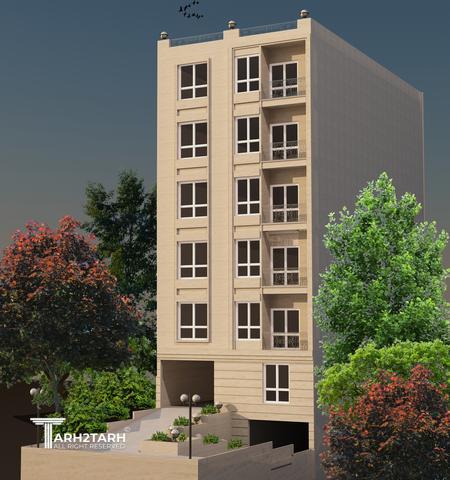 طراحی نما و پلان و پارکینگ پروژه مسکونی تهرانپارس 