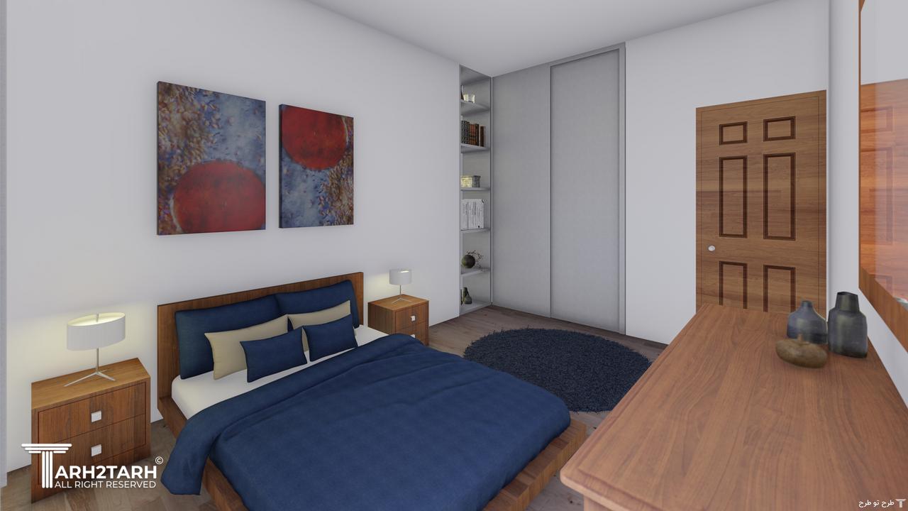 کمد دیواری با متریال ام دی اف در نظر گرفته شده،کف لمینت و دیوار ها و سقف رنگ اکرلیک یا روغنی.