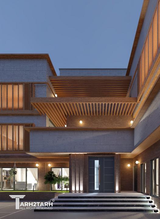 نمای شب ساختمان - گزینه 1