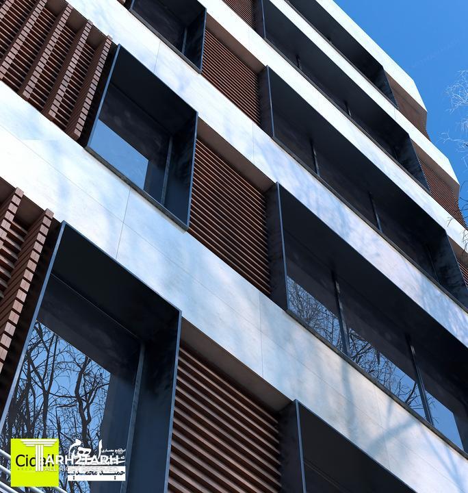 طراحی نما ساختمان نمین سرامیک