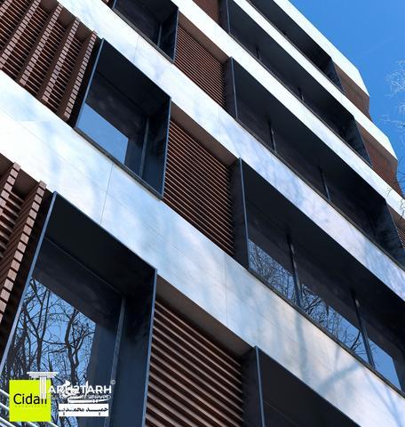 طراحی نما ساختمان نمین سرامیک