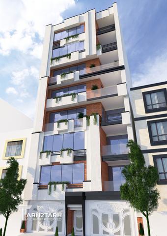 طراحی نمای اصلی مجتمع مسکونی واقع در شهر آمل_ اجرا شده در سال 1399