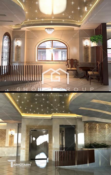 طرح لابی و پارکینگ