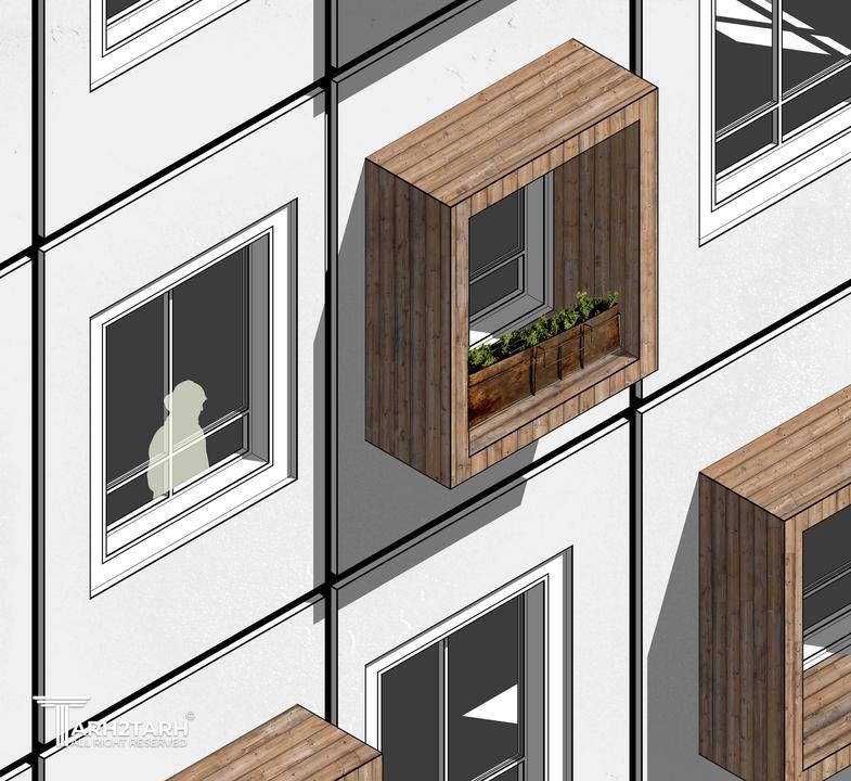 طراحی نمای مجتمع مسکونی در سعادت‌آباد