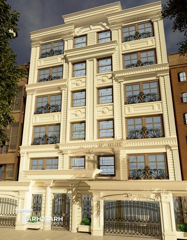 طراحی نمای مسکونی- ساختمان 10 واحدی