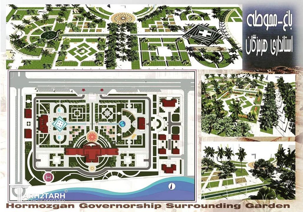 سایت پلان و محوطه سازی استانداری هرمزگان
