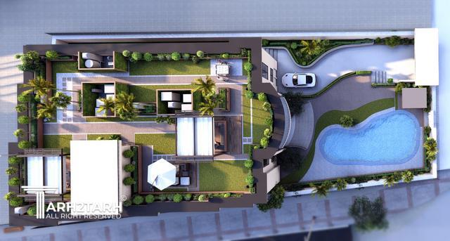 روف گاردن و حیاط ساختمان مسکونی دوبلکس