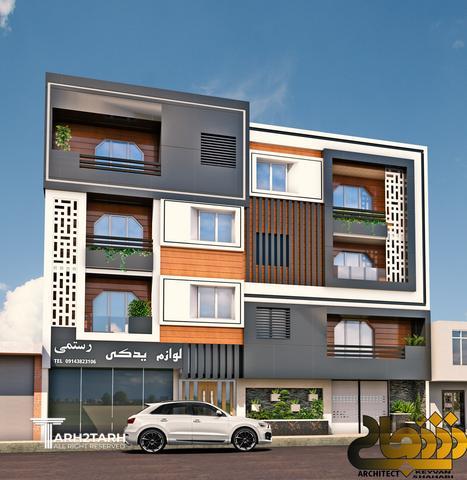 طراحی نما مسکونی تجاری