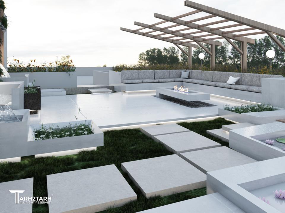 طراحی روف گاردن مجتمع مسکونی در زعفرانیه