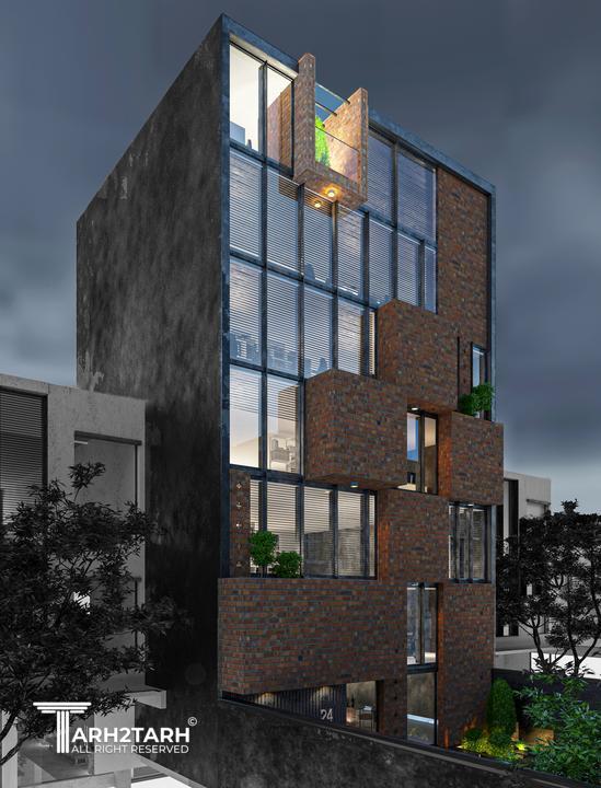 طراحی نمای ساختمان اداری