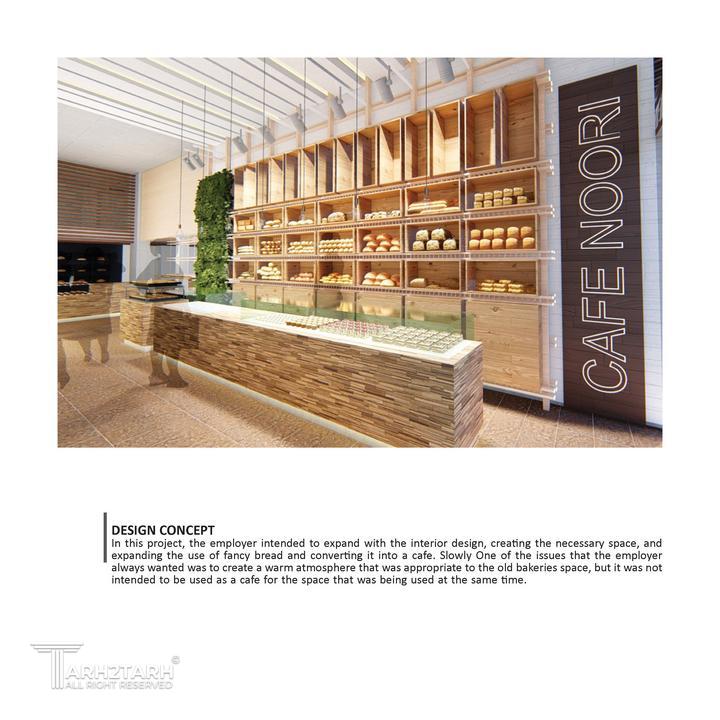طراحی داخلی پروژه کافه نان نوری