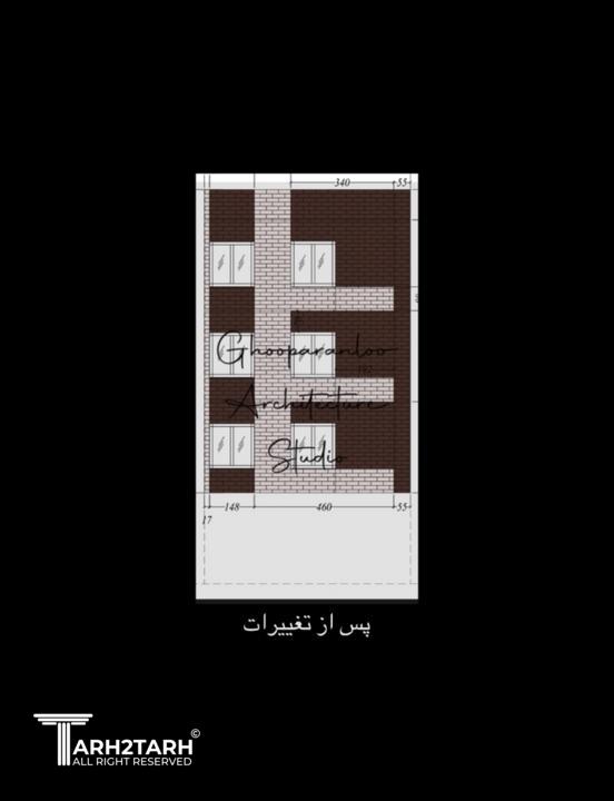 نقشه ی اتو کد یک وجه پس از اعمال تغییرات مورد نظر