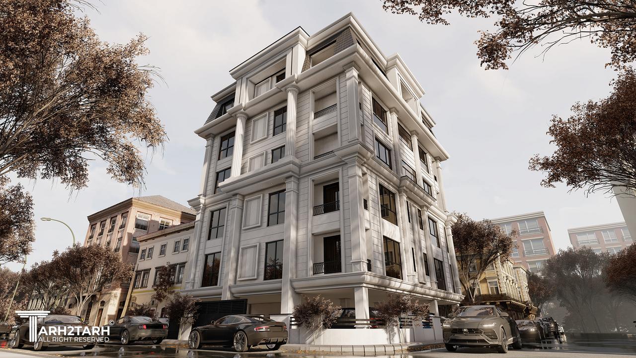 طراحی و اجرای نما نئوکلاسیک شهرک نمک آبرود