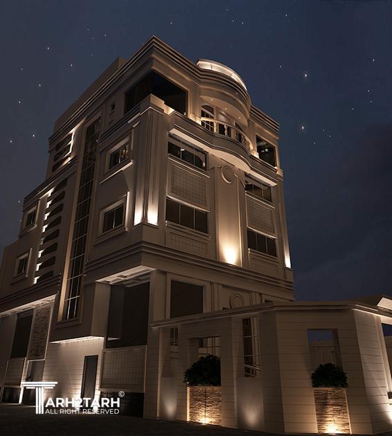 طراحی نمای رومی رستوران محب الرضا