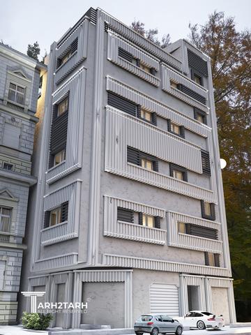 طراحی نمای ساختمان پنج طبقه