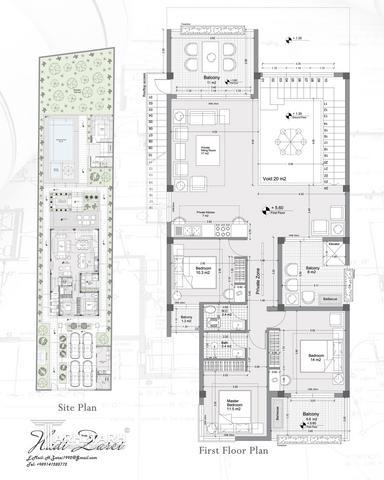 طراحی پلان معماری و محوطه پروژه ویلایی مهرآباد-تهران