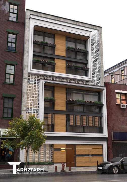 طراحی نمای ساختمان مسکونی آقای خیر آبادی