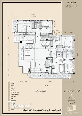 طراحی پلان معماری پروژه ی مسکونی واقع در گلشهر تبریز 