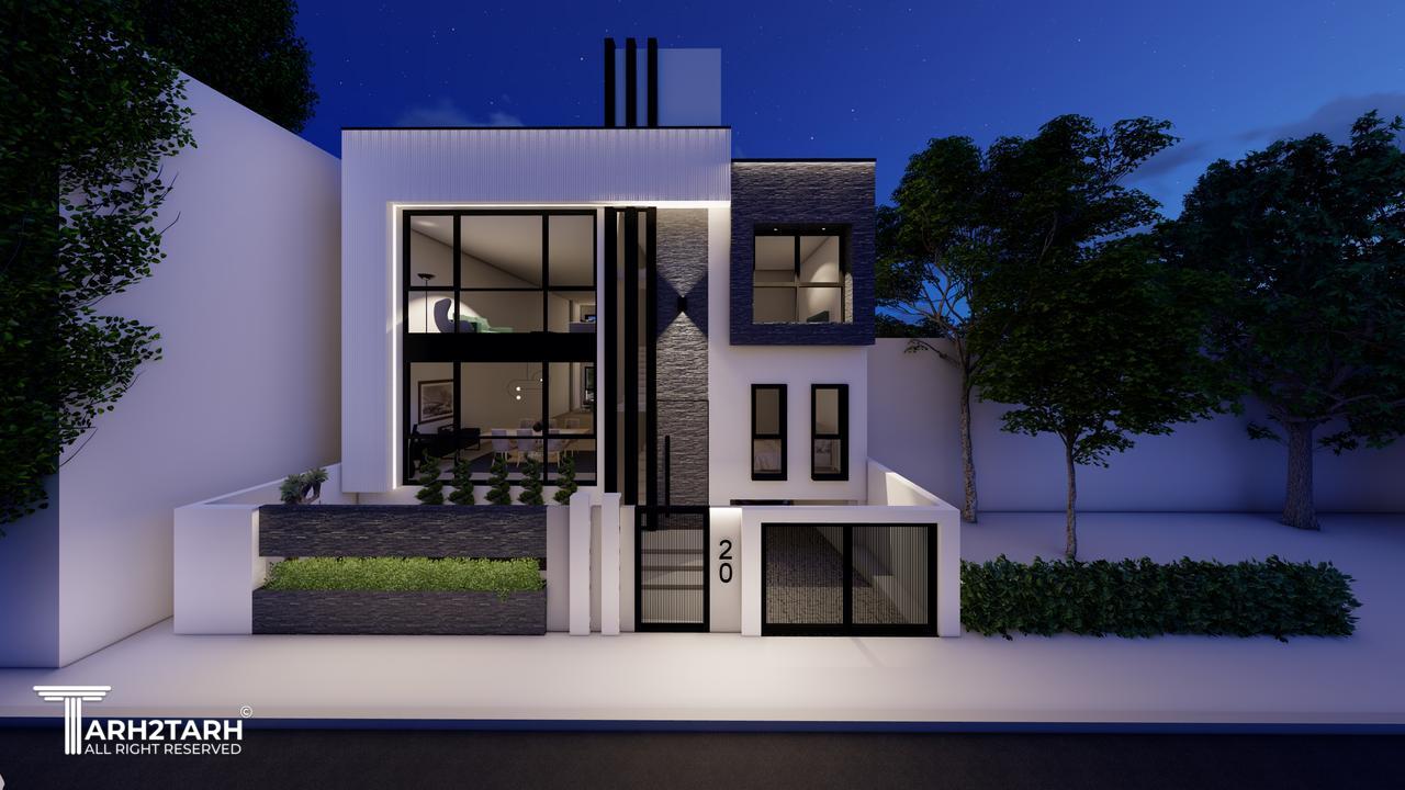 نمای اصلی در شب