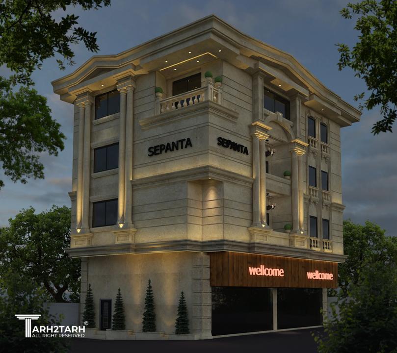 رندر شب نمای اصلی