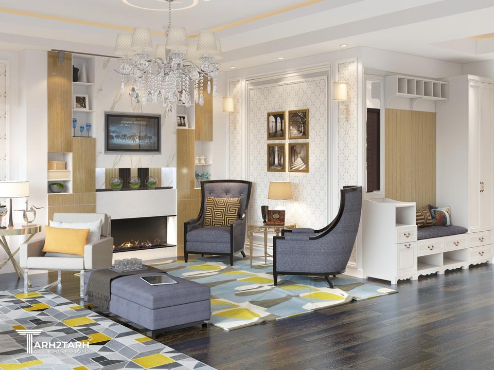 طراحی شومینه و تلوزیون