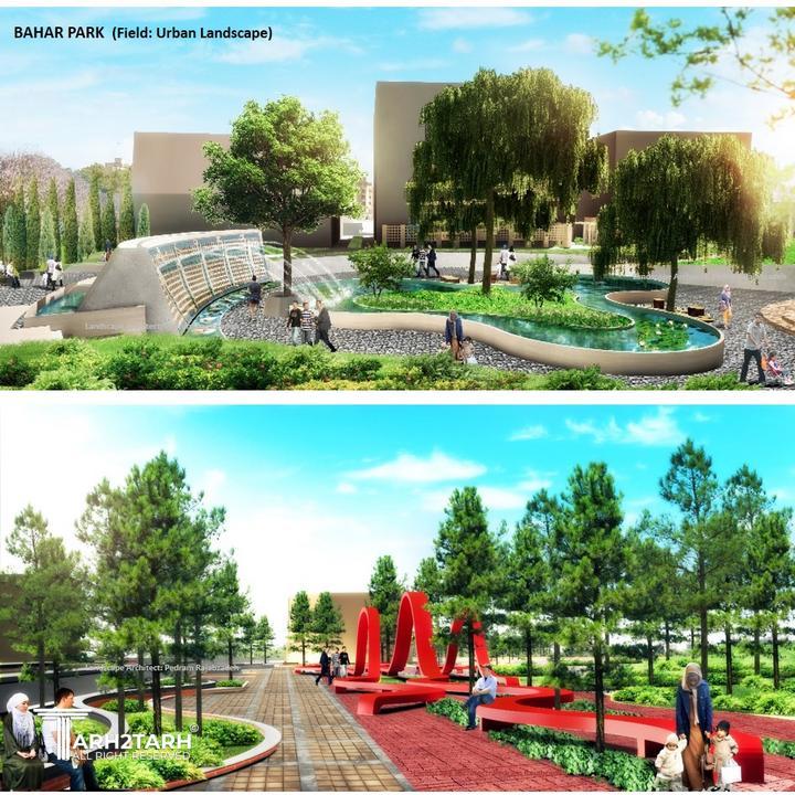 طراحی معماری منظر پارک بهار
