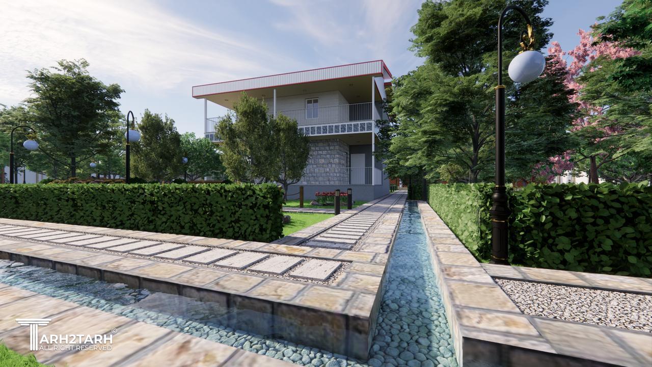 محوطه پشت ویلا  - طرح