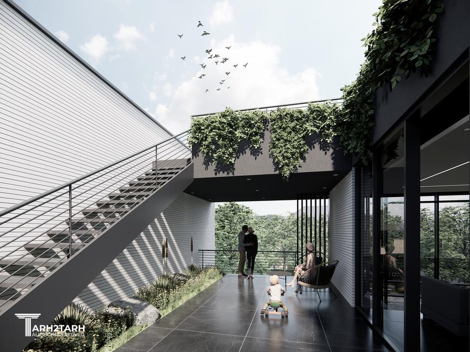 تراس اصلی رو به حیاط