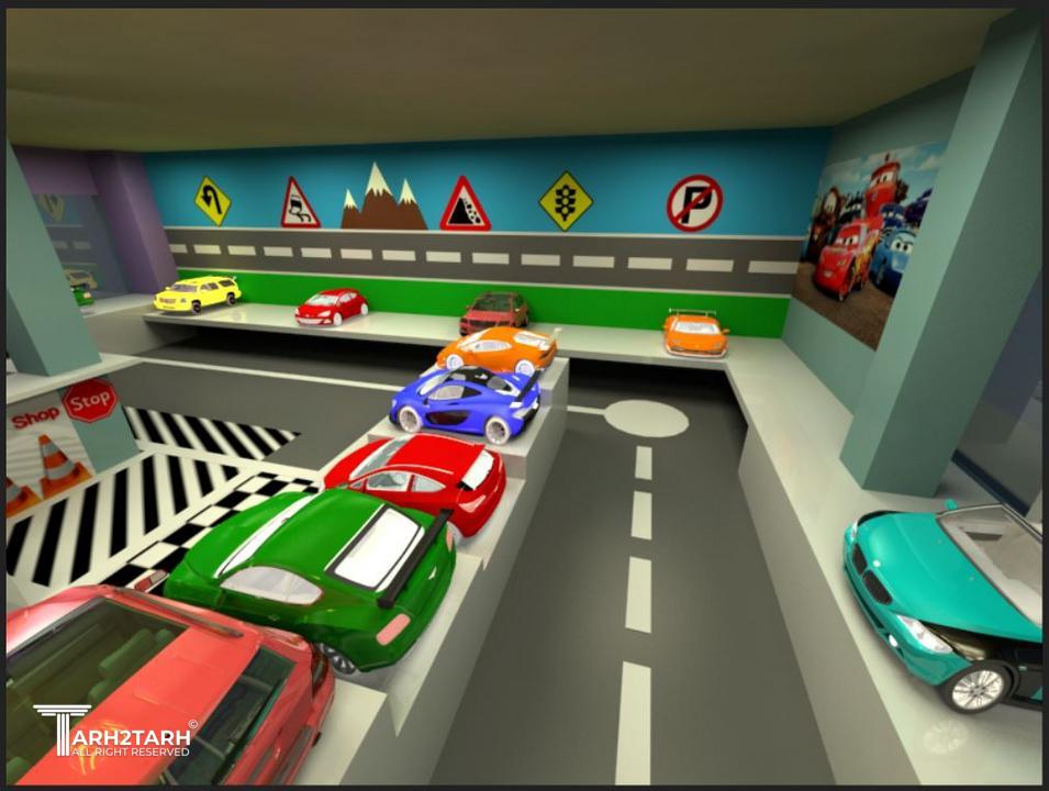 طراحی داخلی فروشگاه ماشین های شارژی