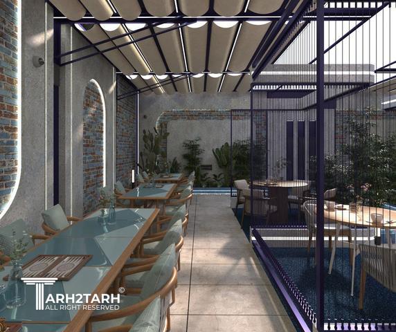 طراحی حیاط کافه نایت در مرکز شهر