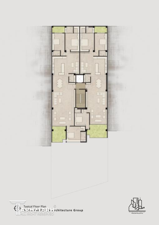 پلان تیپ طبقات اول تا سوم