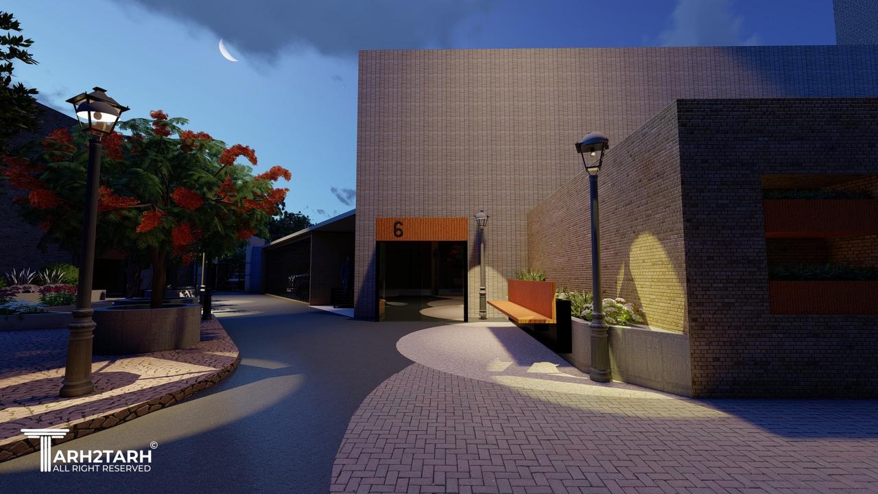 محوطه شمالی بیمارستان درشب