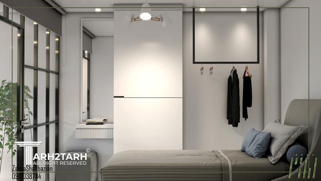 طراحی پلان و داخلی سوییت 40 مترمربع