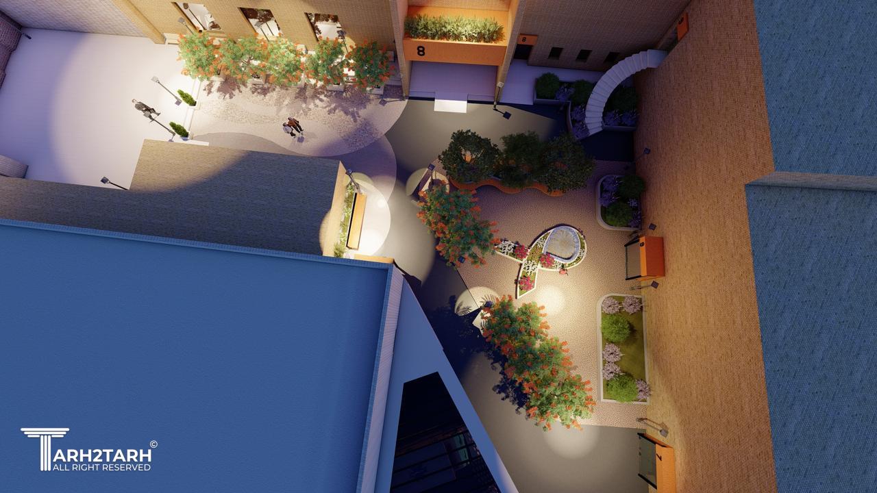 محوطه شمالی بیمارستان درشب