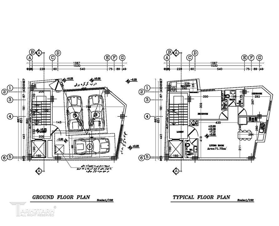 پلان و نما پروژه داراباد ۰۲