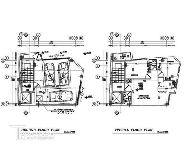 پلان و نما پروژه داراباد ۰۲