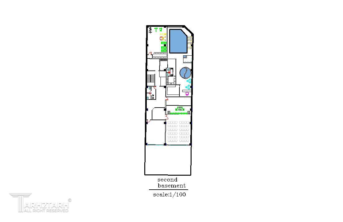 پلان مبلمان زیر زمین دوم