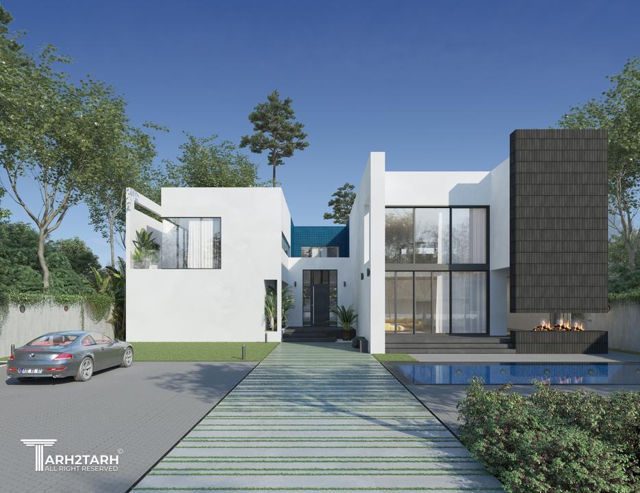 نمای از ورودی در ویلای لاجورد